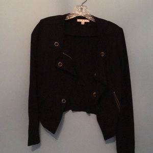 CAbi black Moro jacket in a light pointe knit